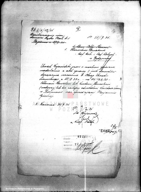 Obraz 20 z jednostki "/Sprawy przewłaszczeń nieruchomości ziemskich w powiecie bydgoskim/"