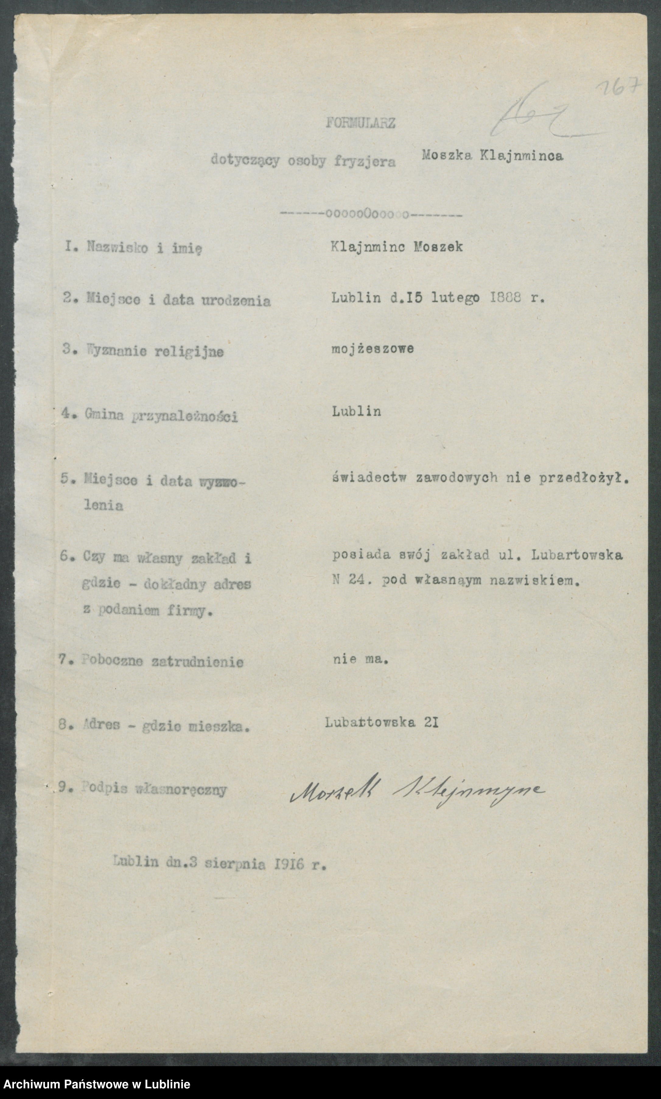 Skan z jednostki: Ewidencja lekarzy, farmaceutów, akuszerek, felczerów, fryzjerów