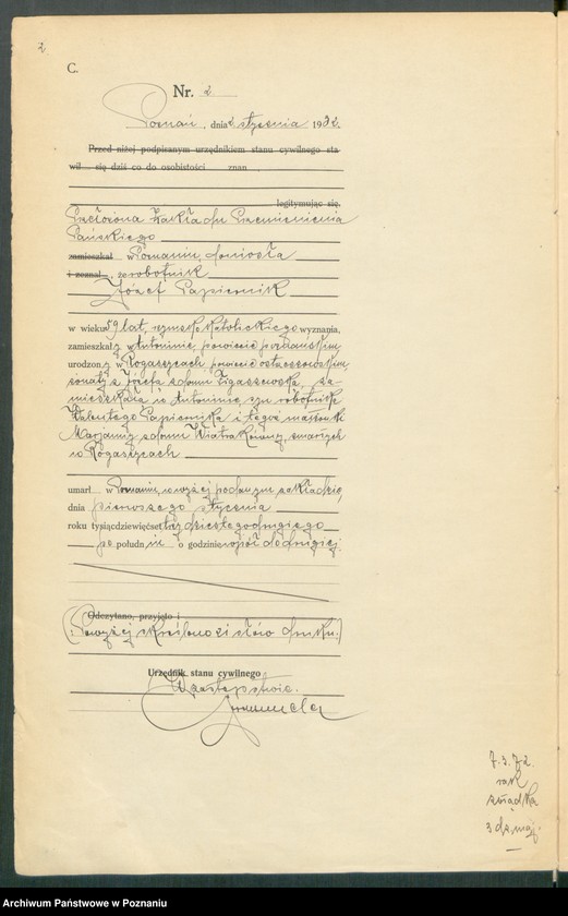 Obraz 4 z jednostki "Księga miejscowa zgonów tom I [Rejestr główny zgonów]"