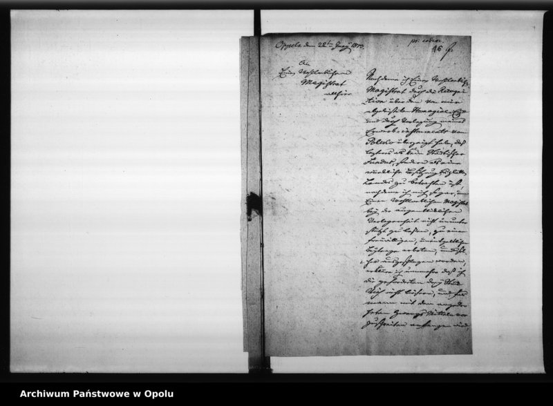 Obraz 17 z jednostki "Acta des Magistrats zu Oppeln ueber die Frage ob die ehemalige Minoritten Innsel Polko zum Lande oder zum städtischen Verbande gehören? 1813"