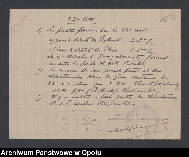 Obraz 20 z jednostki "/Korespondencja i zarządzenia dotyczące służby granicznej, wewnętrzno-administracyjnych kontroli ruchu ludności/ 31.01.- 23.05.1920"