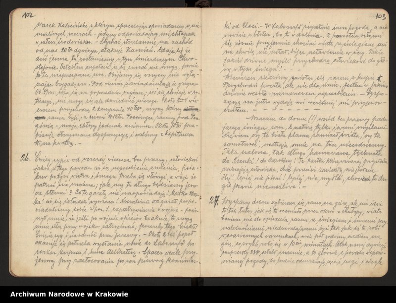 Obraz 9 z kolekcji "Wydane drukiem. Edycje źródłowe materiałów archiwalnych z zasobu ANK. cz.1; Dzienniki frontowe Kazimierza Filara z lat 1915-1918."