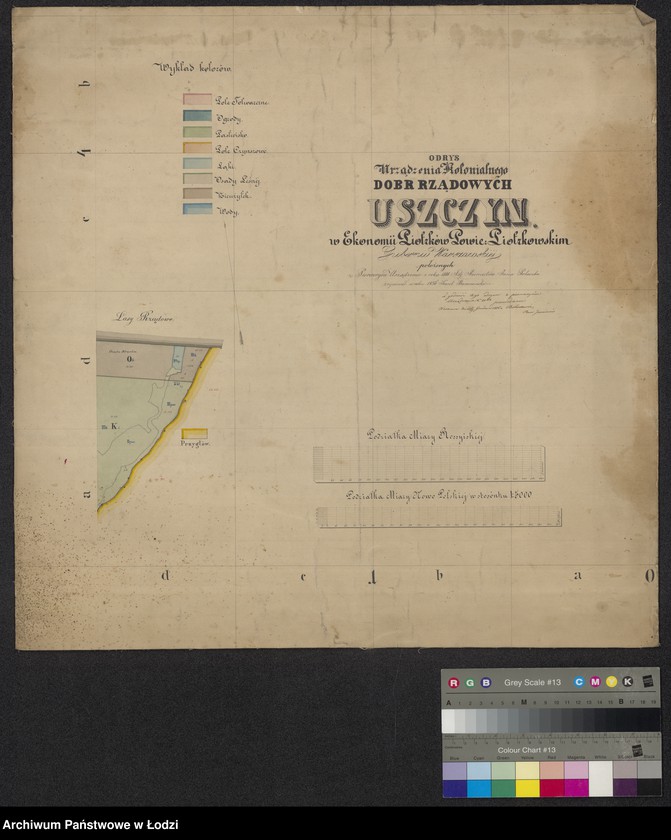 Obraz 1 z jednostki "Odrys urządzenia kolonialnego dóbr rządowych Uszczyn w ekonomii Piotrków, powiecie piotrkowskim położonych"