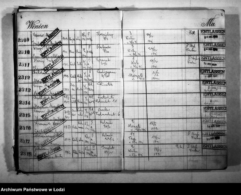 Obraz 7 z jednostki "Entlassungsbuch [Imienny spis więźniów, dane personalne]"