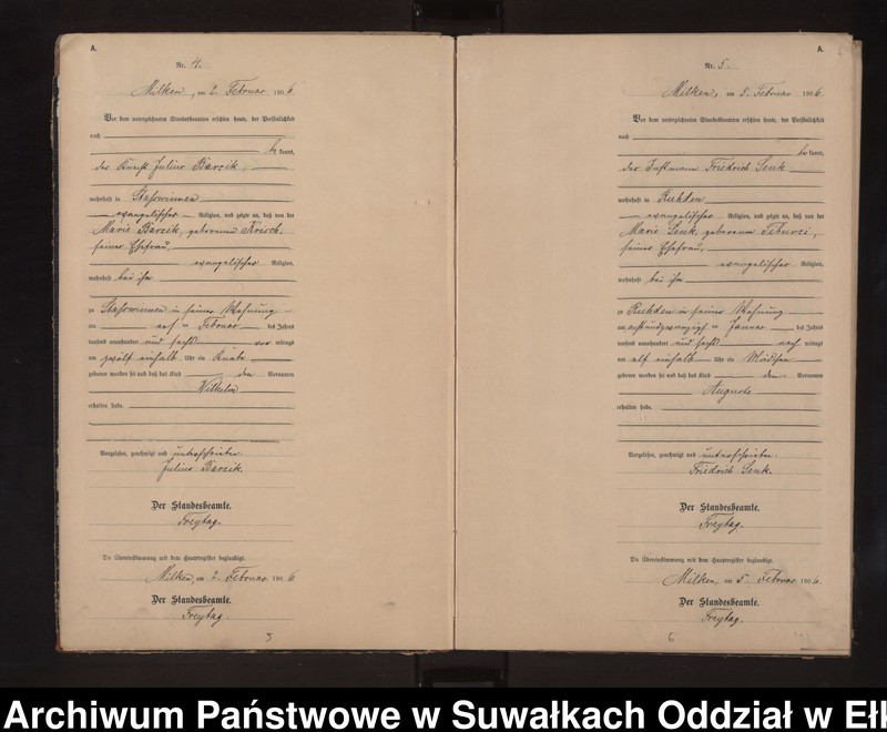 image.from.unit.number "Geburts-Neben-Register des Preussischen Standes-Amtes Stasswinnen Kreis Lötzen"