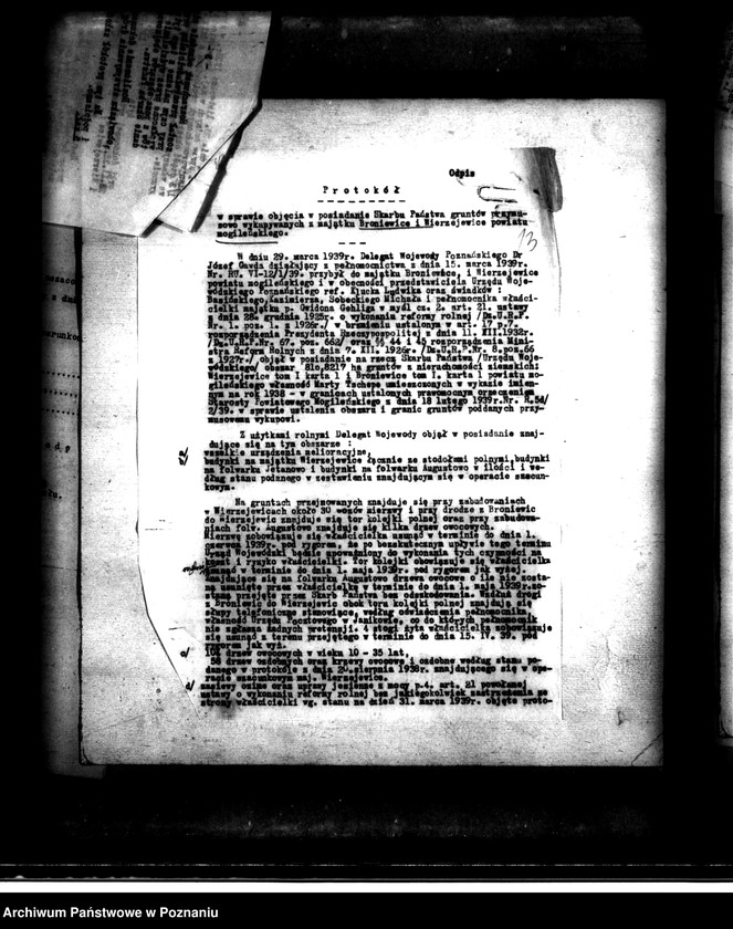 Obraz 17 z jednostki "Przymusowy wykup na cele reformy rolnej majątku Broniewice"