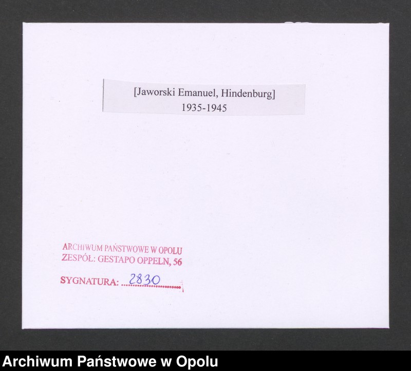 Obraz 2 z jednostki "[Jaworski Emanuel, Hindenburg]"