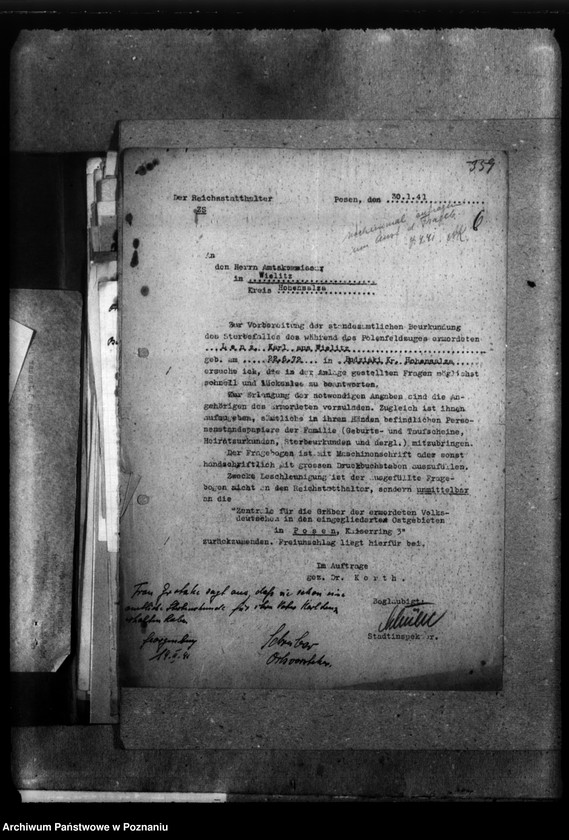 Obraz 10 z jednostki "Korespondencja w sprawie Niemców z różnych powiatów, którzy zginęli w 1939 roku"