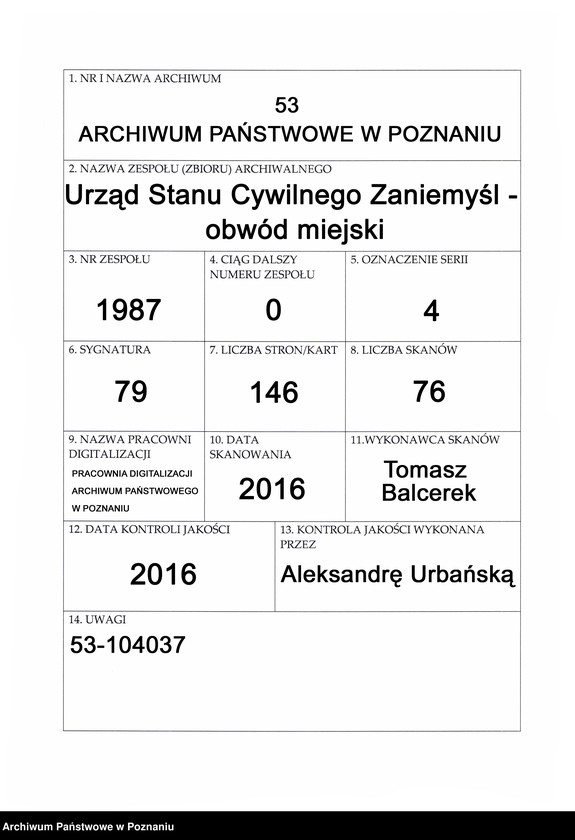 Obraz 1 z jednostki "Księga zgonów"