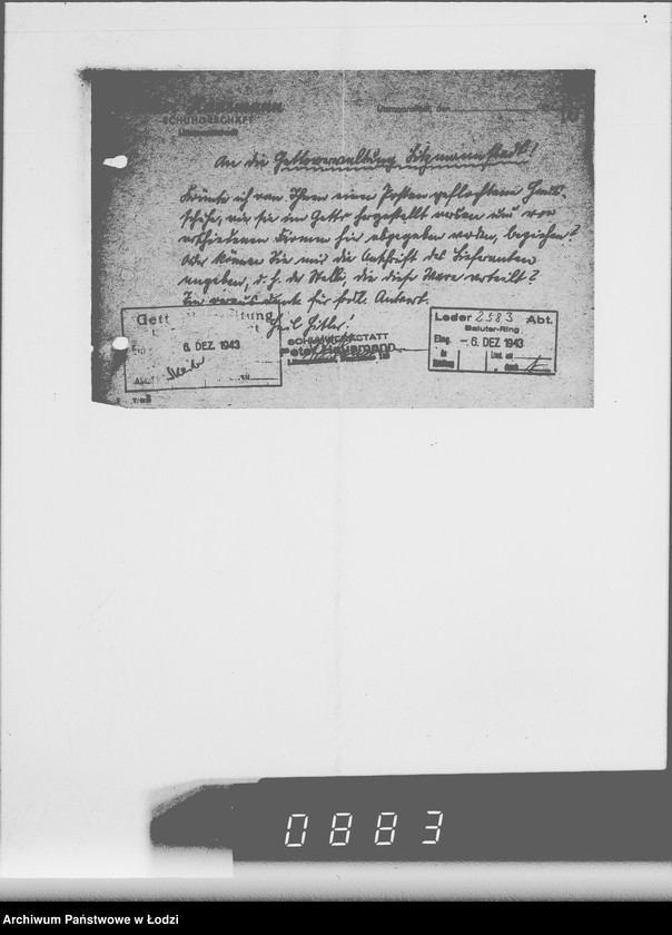 Obraz 14 z jednostki "Sammelschriftwechsel der Firmen H-K [Korespondencja z różnymi firmami zleceniodawcami G.V.]"