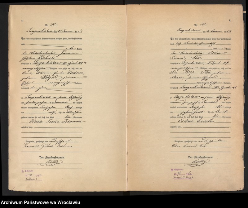 image.from.unit.number "Księga urodzeń Bielawa (Langenbielau) 1913"