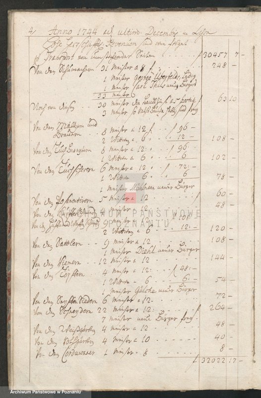 image.from.unit.number "Rechnung der Stadt Lissa; język niemiecki"