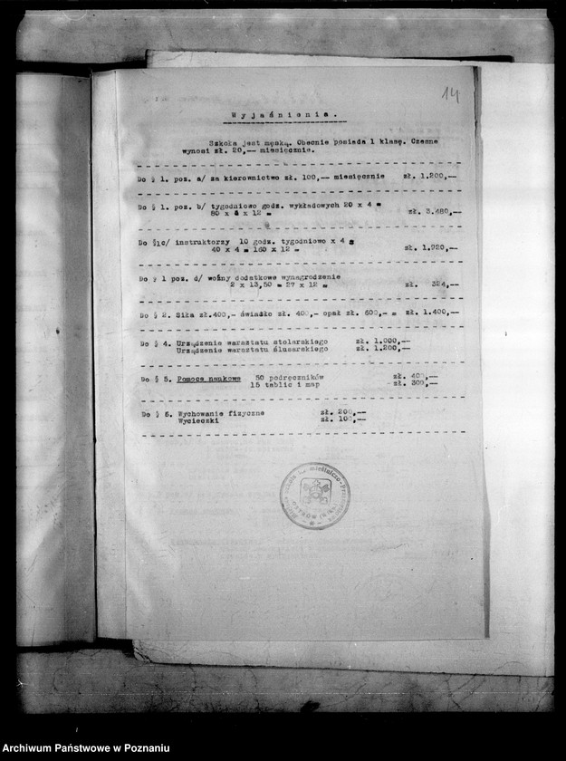 Obraz 18 z jednostki "Miejska Szkoła Rzemieślniczo-Przemysłowa- Ostrów [budżet na rok 1932]"