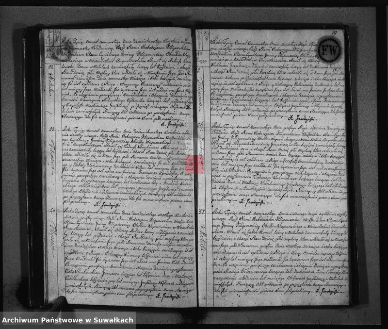 Obraz 12 z jednostki "Akta Urodzonych Gminy Filipowskiey od Dnia 1-go Stycznia 1818 R-u"