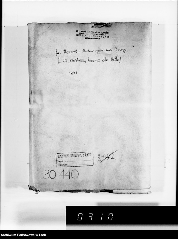 Obraz 4 z jednostki "fa.Hoppert. Rechnungen und Belege [za dostawy towarów dla Getta]"