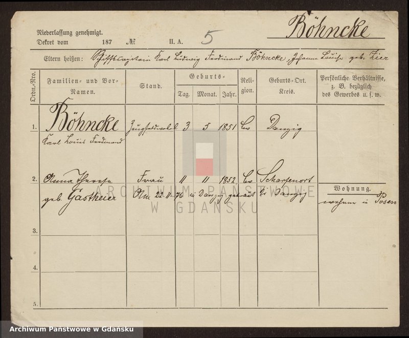 image.from.unit.number "Karty meldunkowe: Boehncke - BĂ¶hnling"