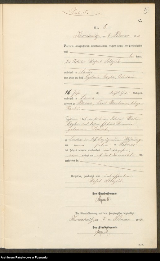 Obraz 7 z jednostki "Sterbe-Neben-Register"