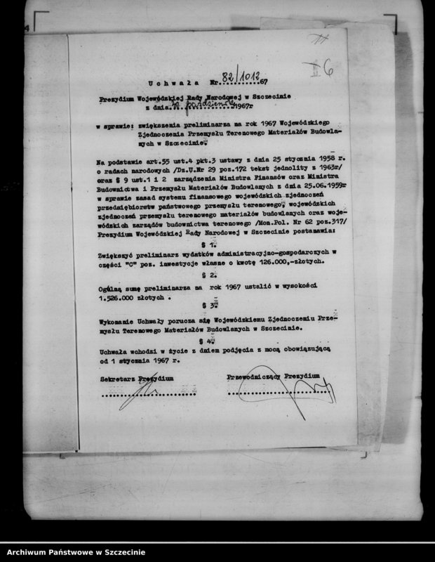 Obraz 10 z jednostki "Protokół posiedzenia Prezydium Wojewódzkiej Rady Narodowej nr 82, miesiąc październik"