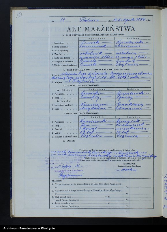 image.from.unit.number "Ksiega małżeństw Nr 1 - 11,1 - 14,1 - 14,1 - 6,1 - 14 i 1 - 6 /przepisana w języju polskim z oryginału niemieckiego w dniach 11.02.-16.02.1961/"