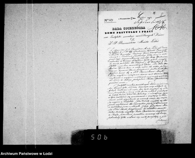 image.from.unit.number "Akta tyczące się dzieci nadesłanych z instytutu do nauk dla fabrykantów tutejszego miasta"