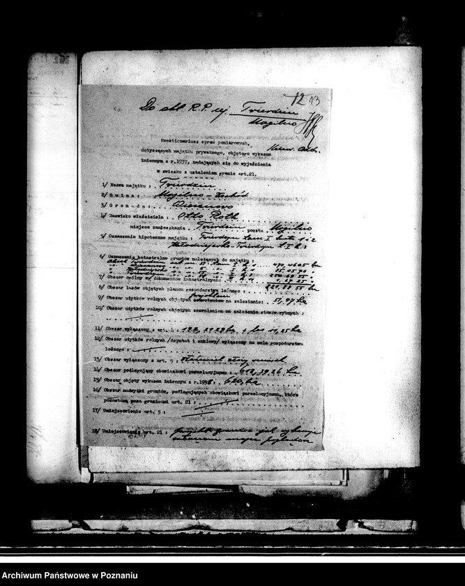 Obraz 17 z jednostki "Majątek Twierdzyń-Kołodziejewko powiatu mogileńskiego /operat pomiarowo-szacunkowy/"