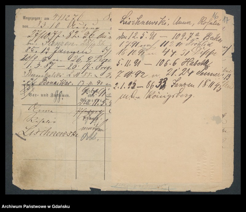 image.from.unit.number "Karty meldunkowe: Lischick - Liwsky"