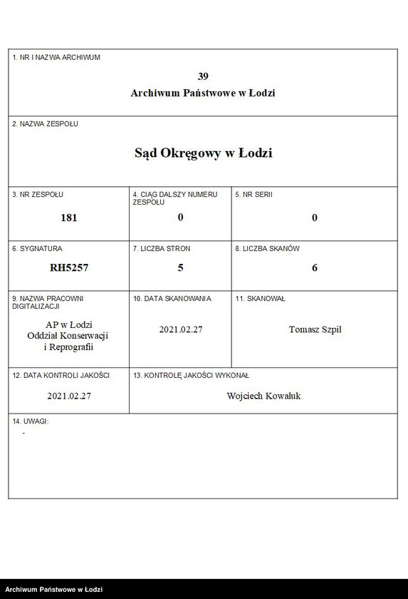 Obraz 1 z jednostki "Lajb Neuman – sprzedaż towarów łokciowych galanterji i kapeluszy"