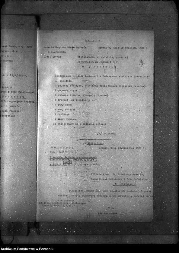 Obraz 11 z jednostki "Sprawy gospodarcze-ogólne Środki lokomocji departamentu i podległych mu urzędów"