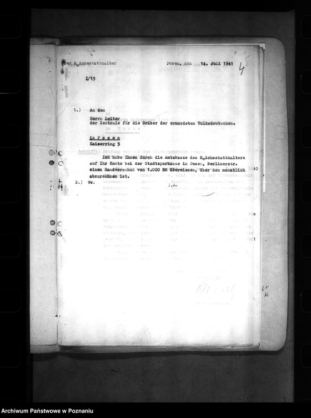 Obraz 8 z jednostki "Gräberzentrale- Mittelbewirtschaftung"