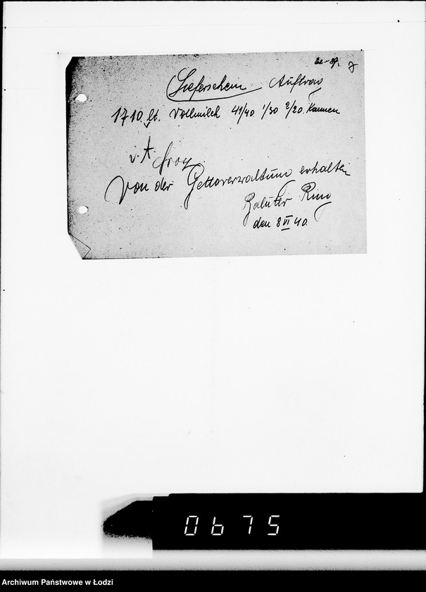 Obraz 11 z jednostki "Lieferscheine E II, Auftrag zum Medikamente"