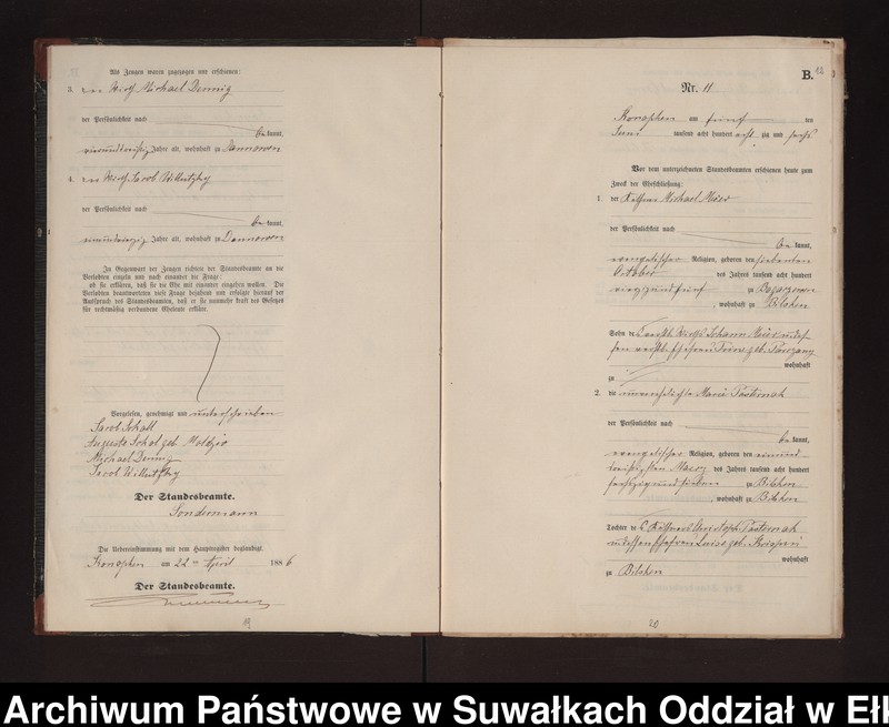 image.from.unit.number "Heiraths-Neben-Register des Preussischen Standes-Amtes Gr. Konopken Kreis Loetzen"
