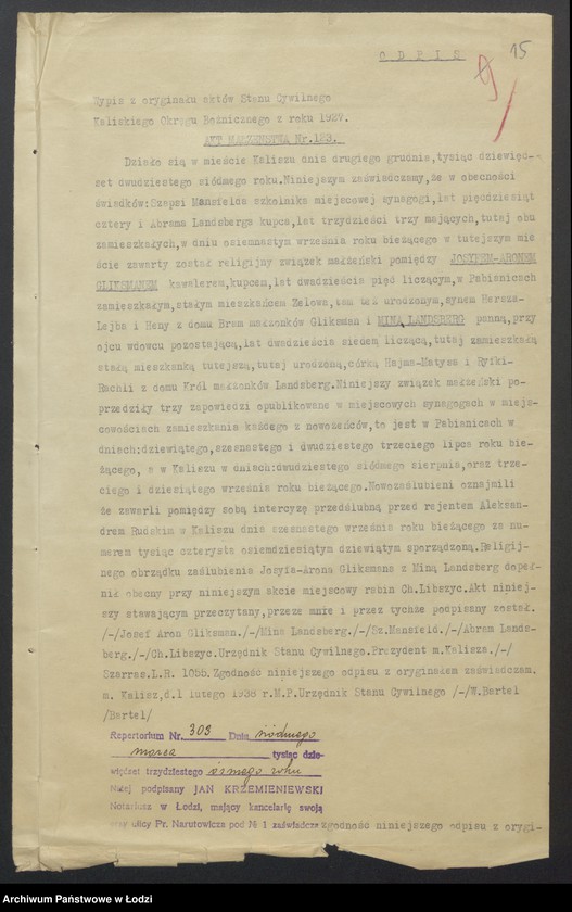 Obraz 17 z jednostki "Josyf Aron Gliksman, Hersz Lajb Gliksman- wyrób i sprzedaż manufaktury"