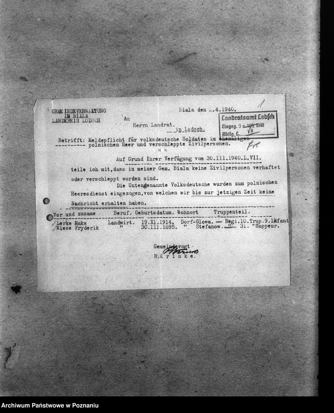 Obraz 5 z jednostki "Amtliche Meldungen Kreis Litzmannstadt (Łódź)"