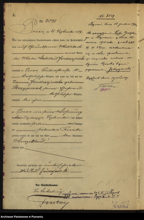 Obraz 12 z jednostki "Księga miejscowa urodzeń tom V [Rejestr główny urodzeń]"