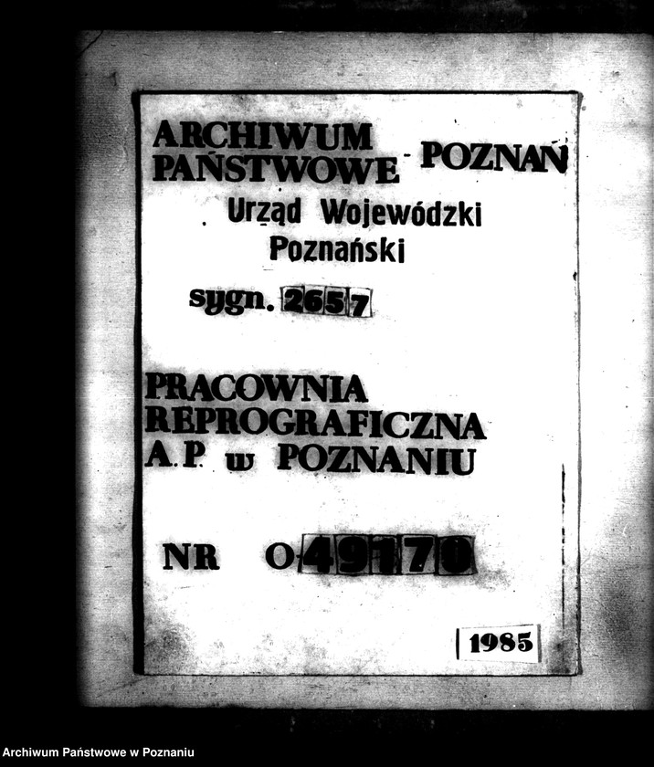 Obraz 1 z jednostki "/Majątek Porażyn powiatu nowotomyskiego parcelacja prywatna/"