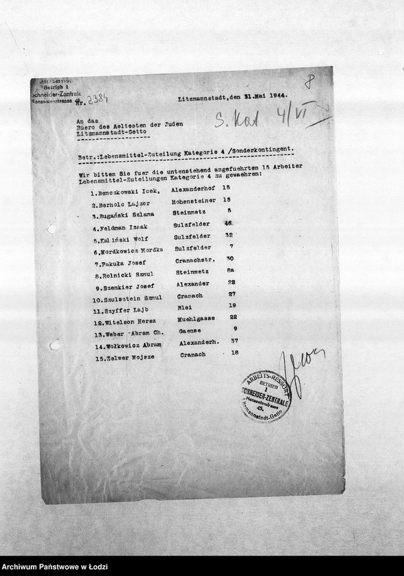 Obraz 11 z jednostki "[Korespondencja PSŻ z resortami krawieckimi w sprawie przyznania ich pracownikom dodatkowych przydziałów]"