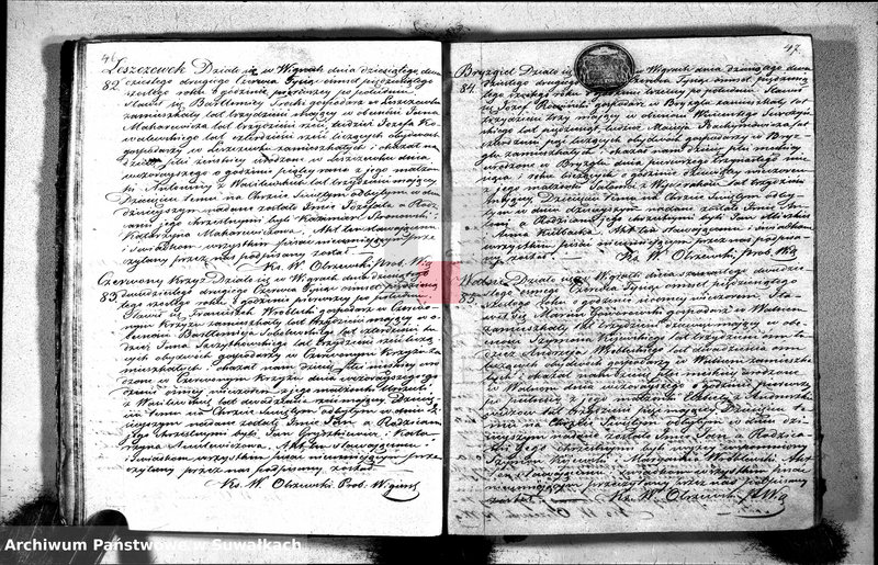 image.from.unit.number "Duplikat akt urodzonych, zaślubionych i zmarłych parafii wigierskiej z roku 1856"
