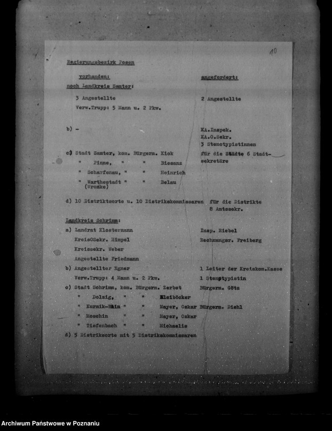 Obraz 14 z jednostki "Personal. Regierung und Landratsämter Posen"