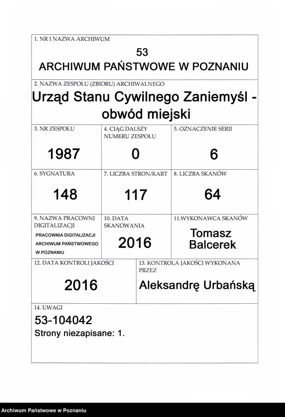 Obraz 1 z jednostki "[Skorowidz zgonów]"