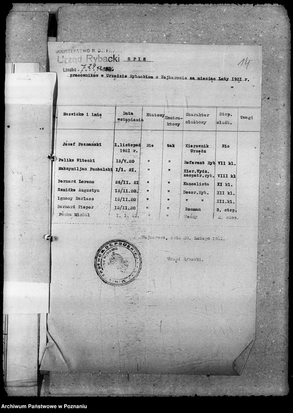 Obraz 19 z jednostki "Sprawozdania miesięczne Urzędu Rybackiego"