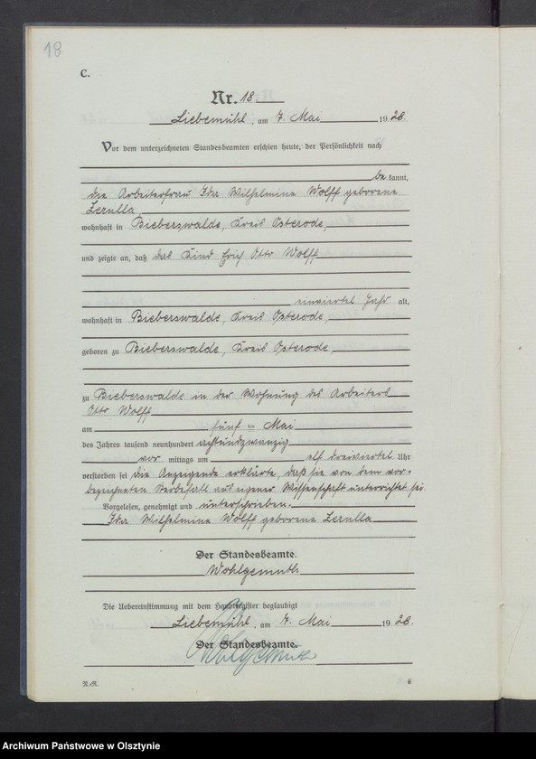 image.from.unit.number "Sterbe-Neben-Register Nr 1 - 42"