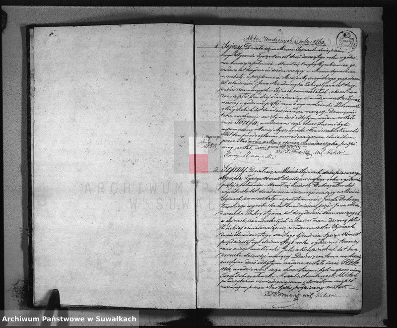 image.from.unit.number "Duplikat aktów urodzonych, zaślubionych i umarłych parafii rzymsko-katolickiej Sejny z roku 1860"
