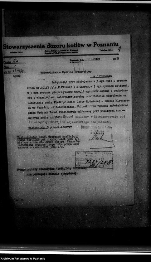 Obraz 4 z jednostki "Mleczarnia szkolna Szkoły mleczarskiej we Wrześni własność Wielkopolska Izba Rolnicza nr woj. 6261"