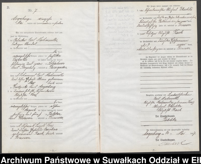 image.from.unit.number "Heiraths-Neben-Register des Preussischen Standes-Amtes Angerburg Kreis Angerburg"