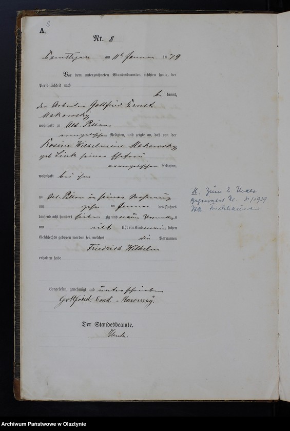 image.from.unit.number "Geburts-Haupt-Register Tom I,Nr 1 - 150"