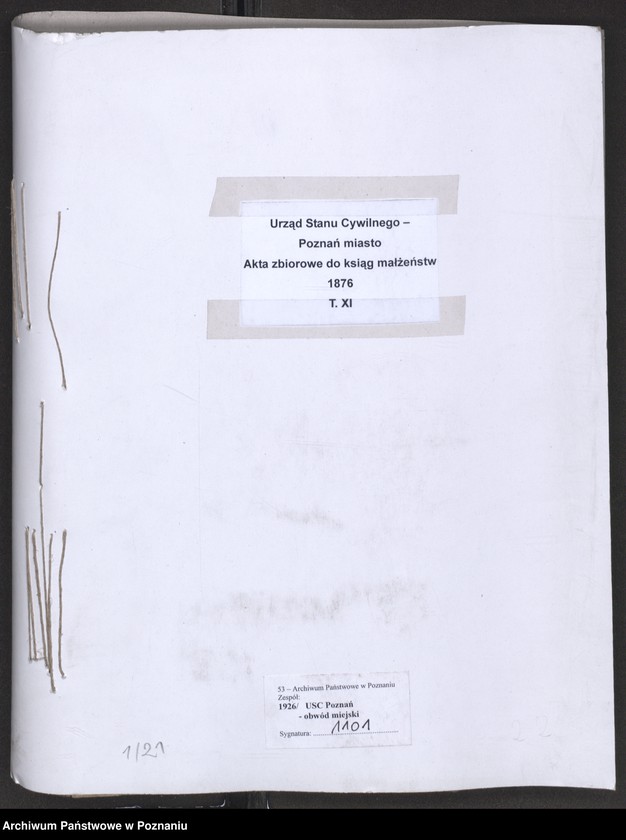 Obraz 2 z jednostki "Die von den Verlobten beigebrachten Urkunden zur Eheschliessung pro 1876"