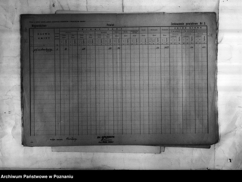 Obraz 18 z jednostki "/Statystyka produkcji rolnej - zestawienie ogólne z powiatu chodzieskiego"