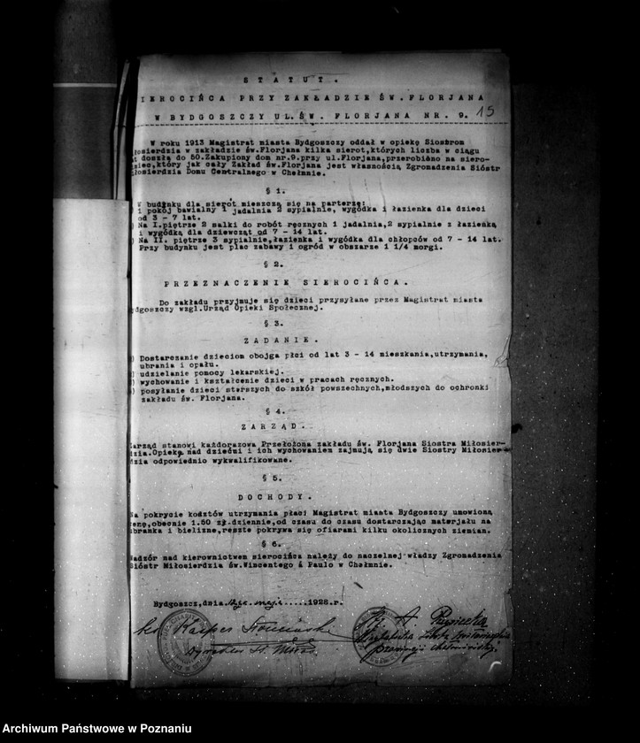 Obraz 19 z jednostki "Sierociniec przy Zakładzie św. Floriana w Bydgoszczy"