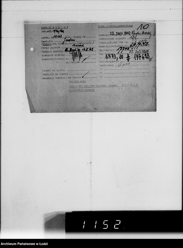 Obraz 14 z jednostki "V. [rachunki za dostawy towarów dla Getta]"