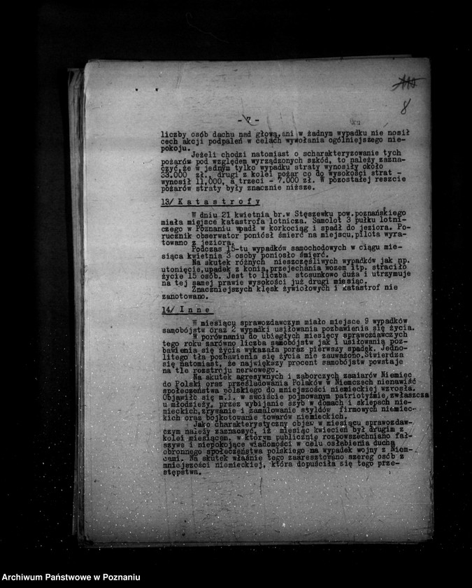 Obraz 12 z jednostki "Sprawozdania ze stanu bezpieczeństwa za miesiące kwiecień-czerwiec-lipiec 1939 r."